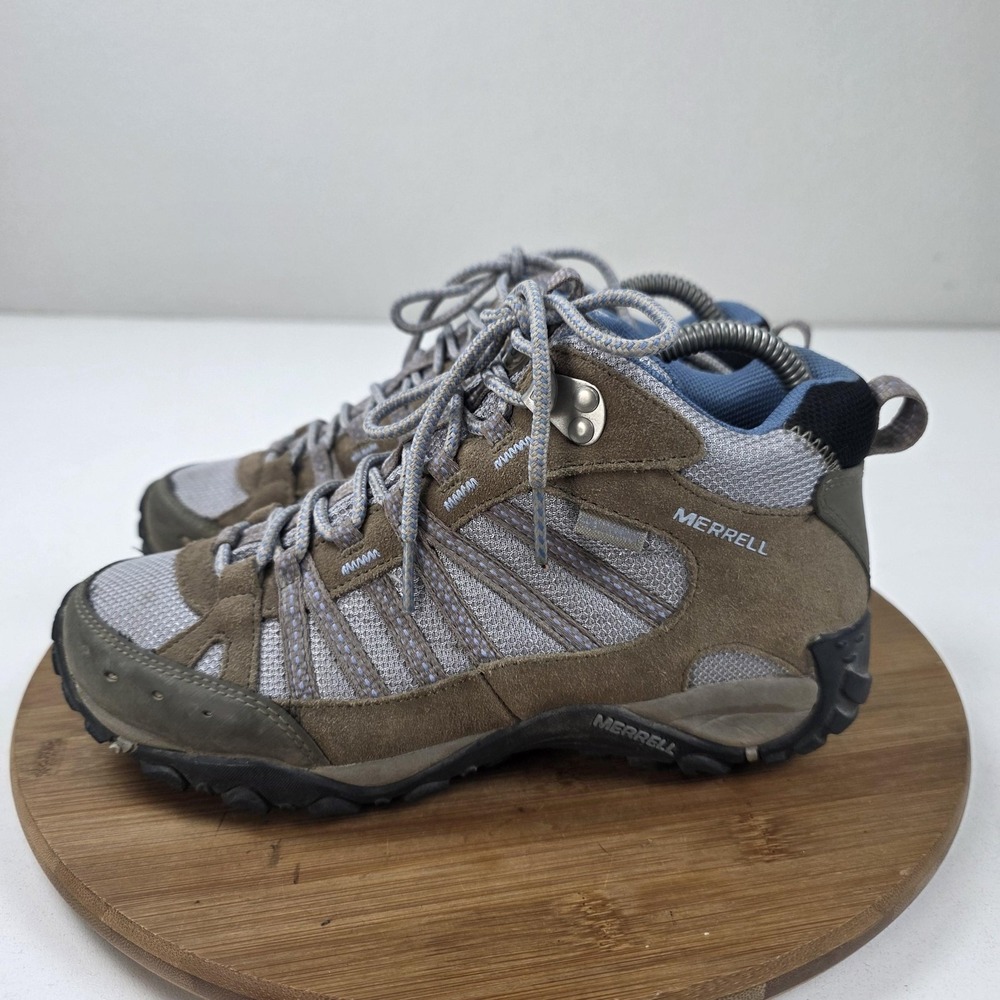 Merrell Boots Womens Size 7 Brown Suede Mesh Hiking Ankle Lace Up Trail